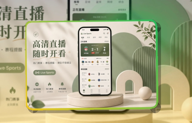 夜间舞台区 · App快速入口 · 比分变化及时掌握界面展示
